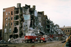 destroyed building